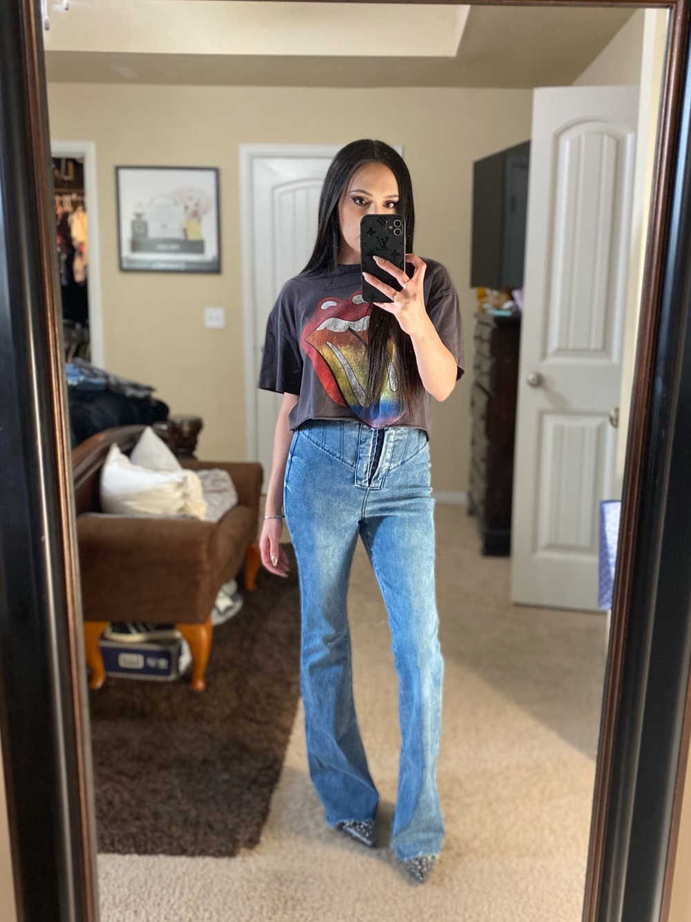 Fashion Nova Going Over It Corset Waist Flare Jeans 3